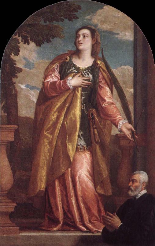 Paolo Veronese Sta Lucia och en donator Germany oil painting art